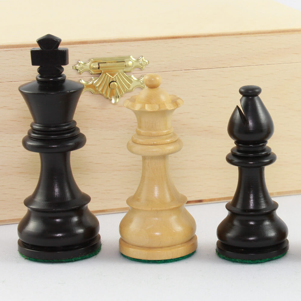 Weible Spiele Staunton schaakstukken - Maat 4 - Zwart/blank - Met opbergkistje