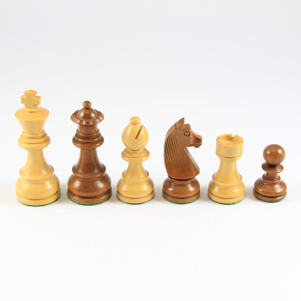 Weible Spiele Staunton schaakstukken - Maat 6 - Bruin/blank - Met opbergkistje