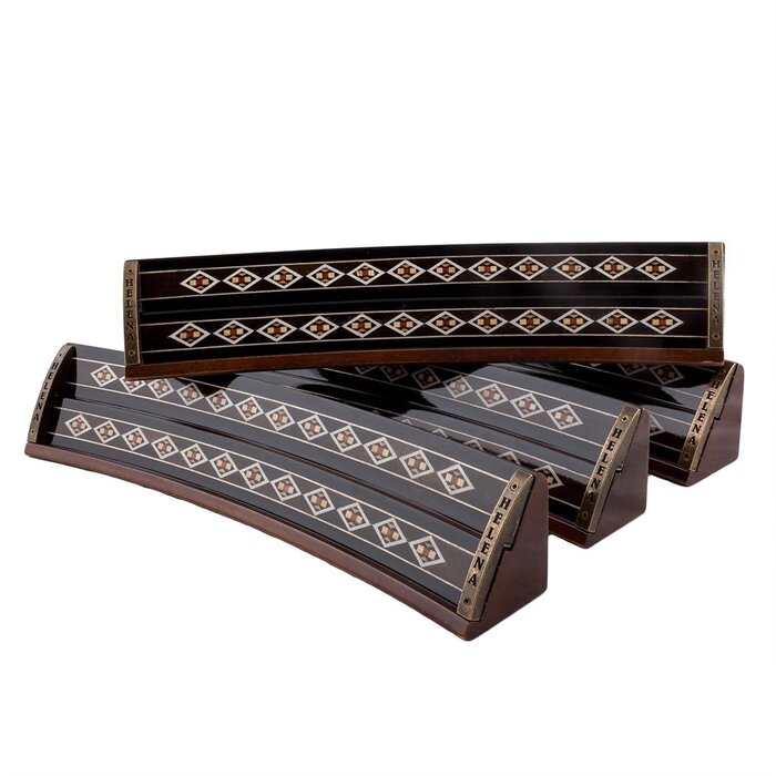 Helena Wood Art Oval Handgemaakte Rummy Set - 100% Hout