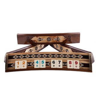 Helena Wood Art Oval Handgemaakte Rummy Set - 100% Hout