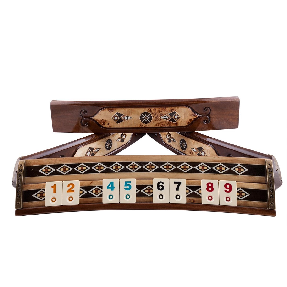 Helena Wood Art Oval Handgemaakte Rummy Set - 100% Hout