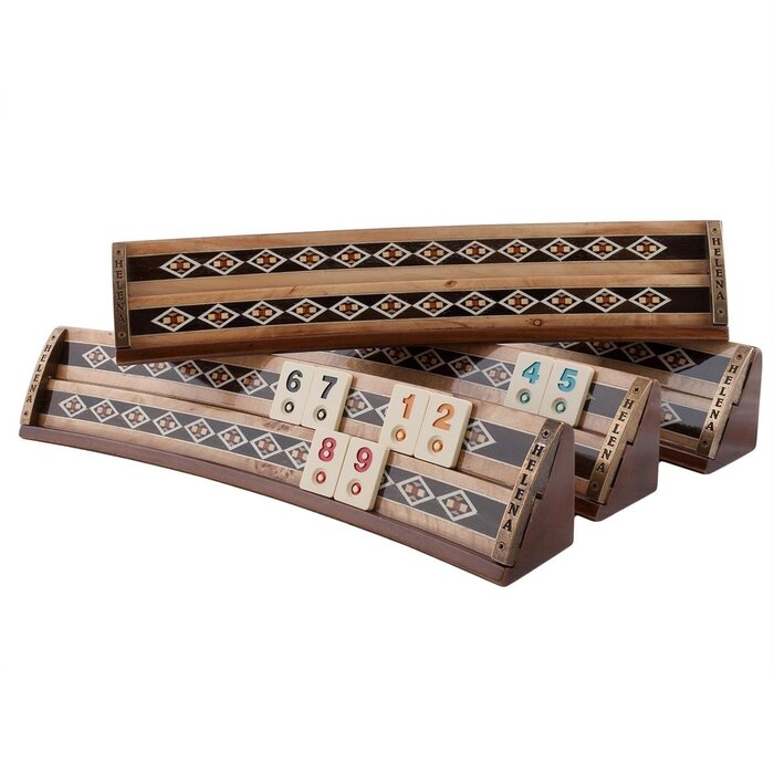 Helena Wood Art Oval Handgemaakte Rummy Set - 100% Hout
