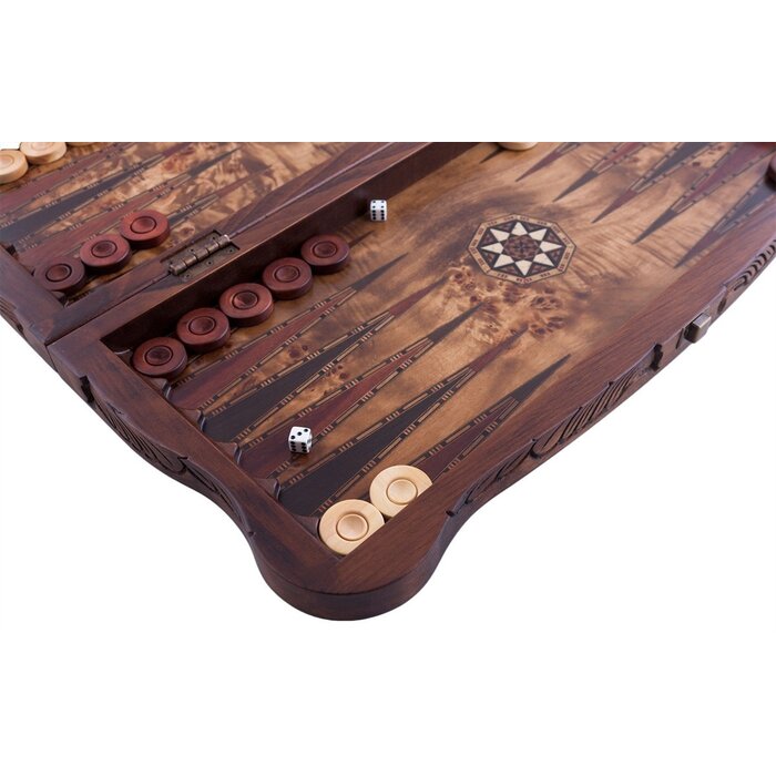 Helena Wood Art Handgemaakte Houten Backgammon Speelset van Hoge Kwaliteit - Tavla - 100% Hout - Luxe uitgave - TricTrac - 52 x 24 cm
