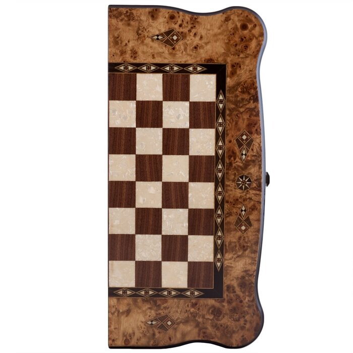 Helena Wood Art Handgemaakte Houten Backgammon Speelset van Hoge Kwaliteit - Tavla - 100% Hout - Luxe uitgave - TricTrac - 52 x 24 cm