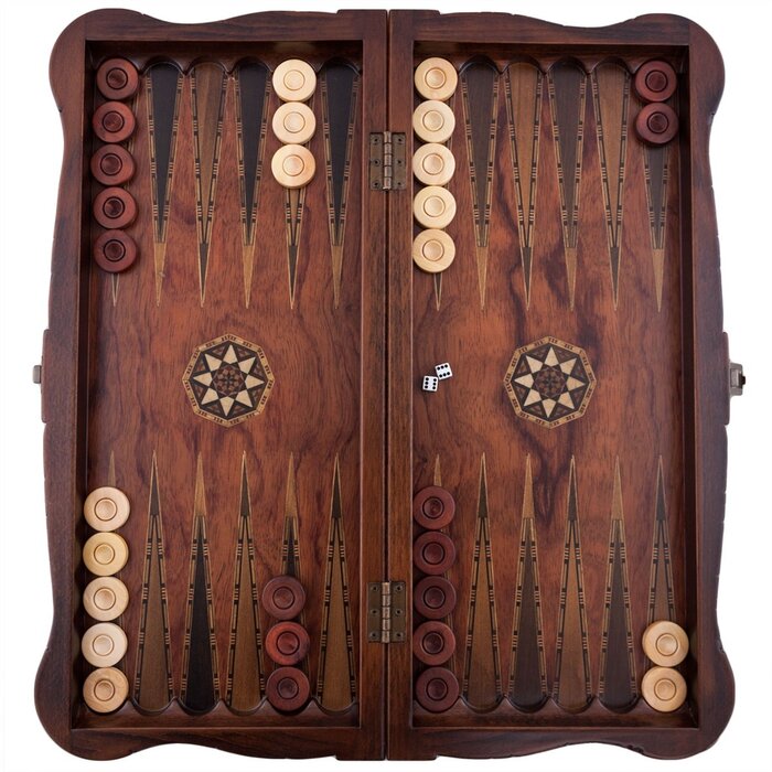 Helena Wood Art Handgemaakte Houten Backgammon Speelset van Hoge Kwaliteit - Tavla - 100% Hout - Luxe uitgave - TricTrac - 52 x 24 cm