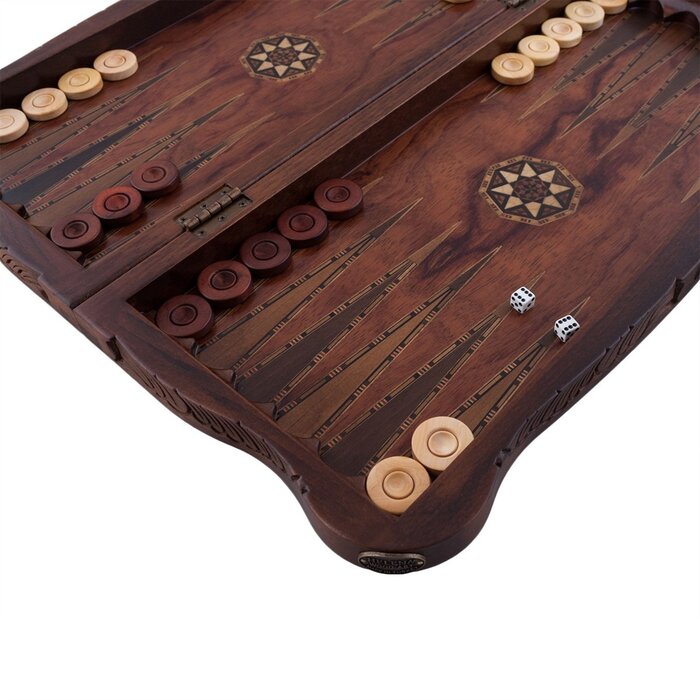 Helena Wood Art Handgemaakte Houten Backgammon Speelset van Hoge Kwaliteit - Tavla - 100% Hout - Luxe uitgave - TricTrac - 52 x 24 cm