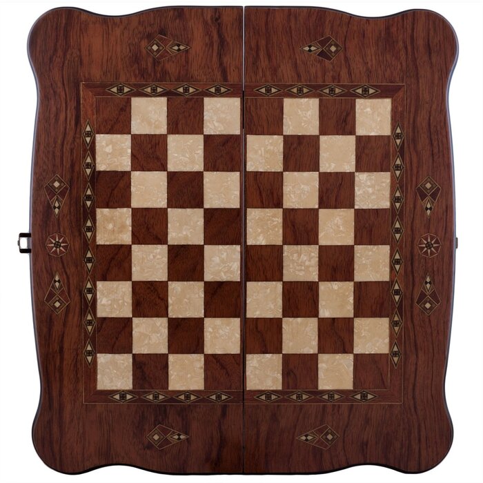 Helena Wood Art Handgemaakte Houten Backgammon Speelset van Hoge Kwaliteit - Tavla - 100% Hout - Luxe uitgave - TricTrac - 52 x 24 cm