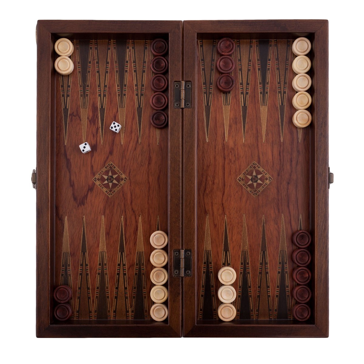 Helena Wood Art Handgemaakte Houten Backgammon Speelset van Hoge Kwaliteit - Tavla - 100% Hout - Luxe uitgave - TricTrac - 36 x 17 cm
