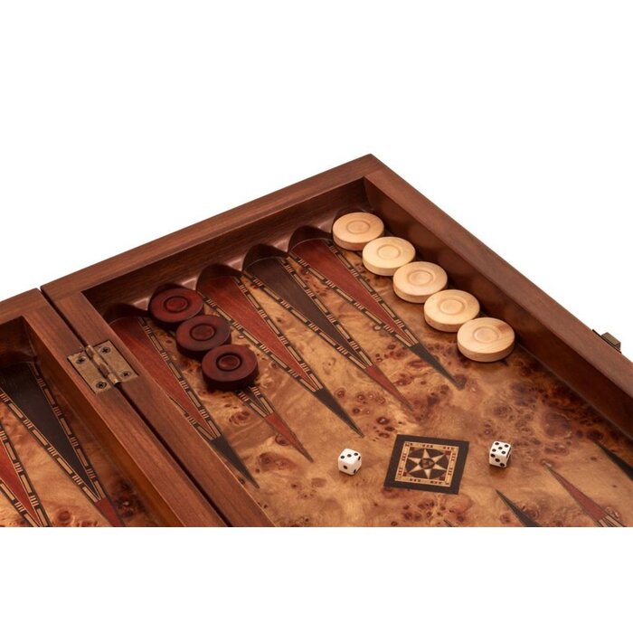 Helena Wood Art Handgemaakte Houten Backgammon Speelset van Hoge Kwaliteit - Tavla - 100% Hout - Luxe uitgave - TricTrac - 50 x 25 cm