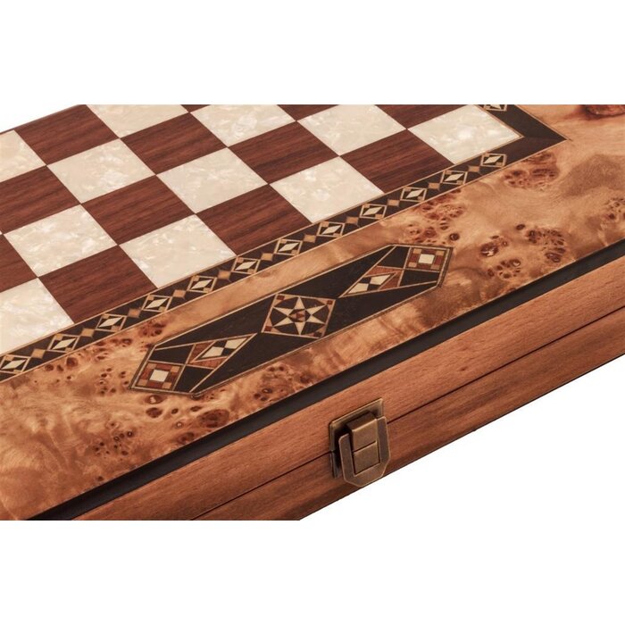 Helena Wood Art Handgemaakte Houten Backgammon Speelset van Hoge Kwaliteit - Tavla - 100% Hout - Luxe uitgave - TricTrac - 50 x 25 cm