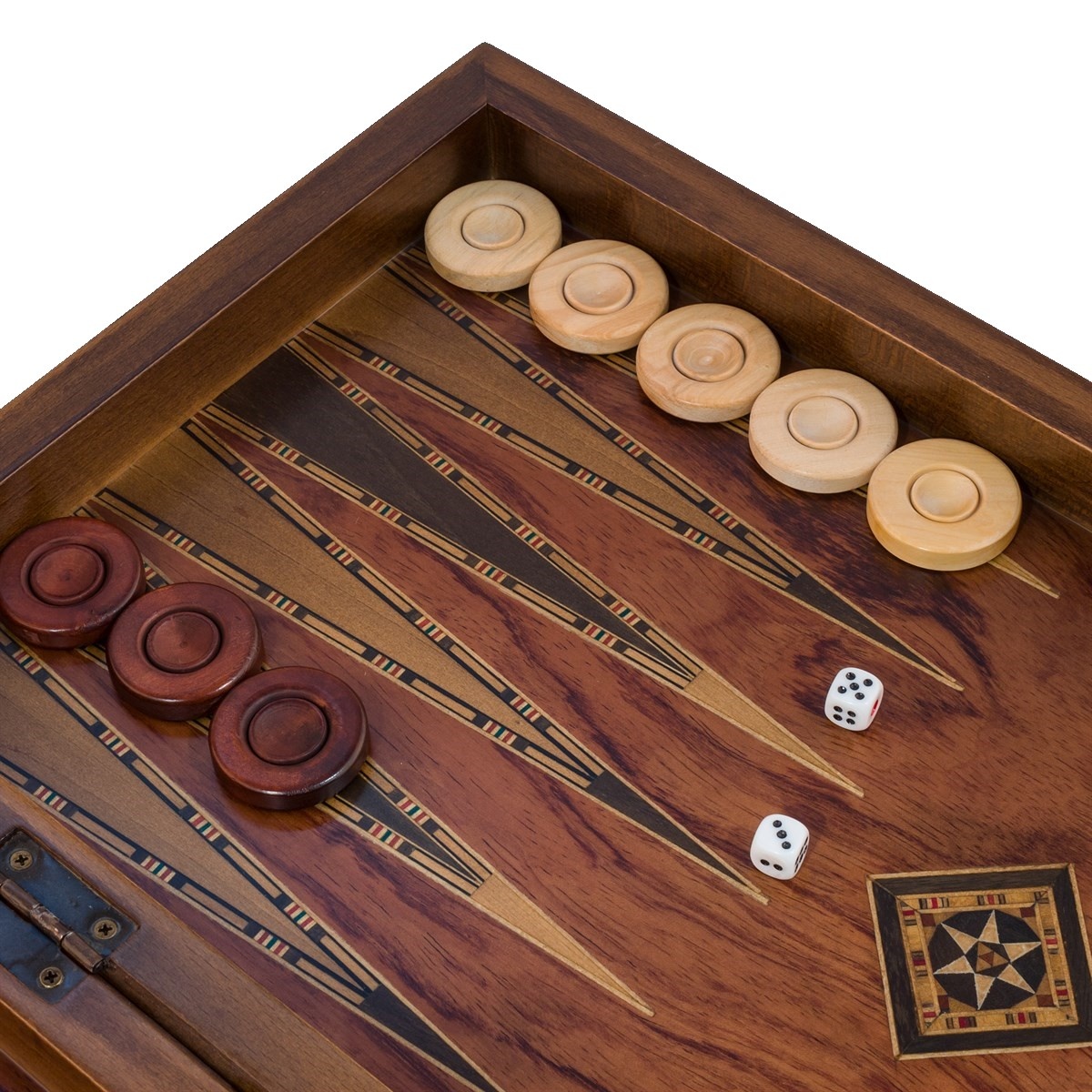 Helena Wood Art Handgemaakte Houten Backgammon Speelset van Hoge Kwaliteit - Tavla - 100% Hout - Luxe uitgave - TricTrac - 50 x 25 cm