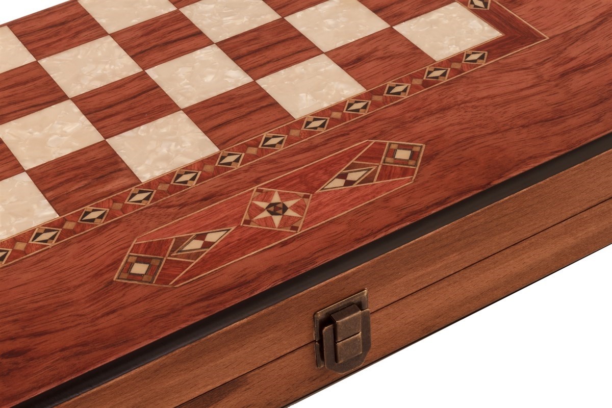 Yenigün Tavla Backgammon Spiel aus Holz Premium Tavla mit Schachbrett – Sinanoğulları