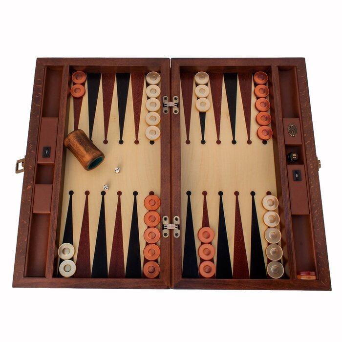 Helena Wood Art Handgemaakte Houten Backgammon Speelset van Hoge Kwaliteit - Tavla - 100% Hout - Luxe uitgave - TricTrac - 52 x 32 cm