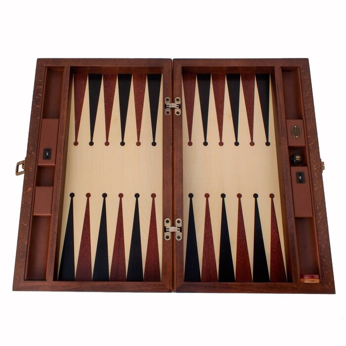 Helena Wood Art Handgemaakte Houten Backgammon Speelset van Hoge Kwaliteit - Tavla - 100% Hout - Luxe uitgave - TricTrac - 52 x 32 cm