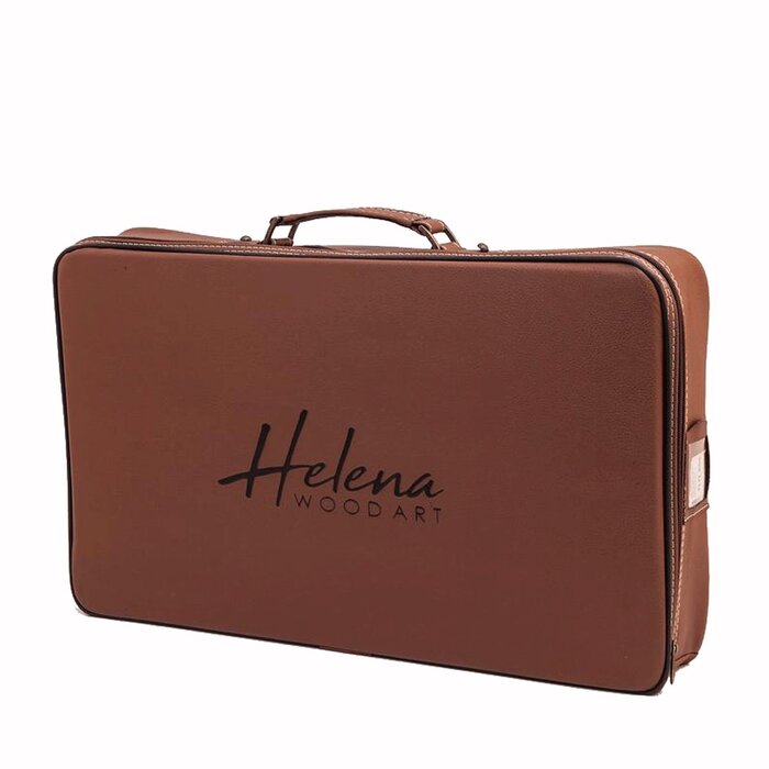 Helena Wood Art Handgemaakte Houten Backgammon Speelset van Hoge Kwaliteit - Tavla - 100% Hout - Luxe uitgave - TricTrac - 52 x 32 cm