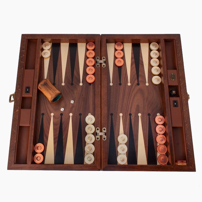 Helena Wood Art Handgemaakte Houten Backgammon Speelset van Hoge Kwaliteit - Tavla - 100% Hout - Luxe uitgave - TricTrac - 52 x 32 cm