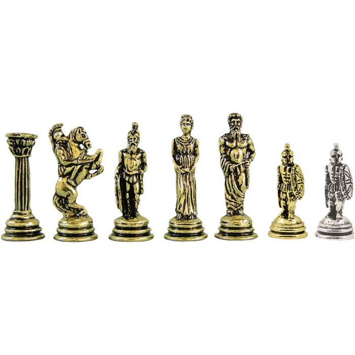 Helena Wood Art Handgemaakte houten schaakbord met opbergsysteem - Metalen Schaakstukken - Luxe uitgave - Schaakspel - Schaakset - Schaken - Chess - 25 x 25 cm