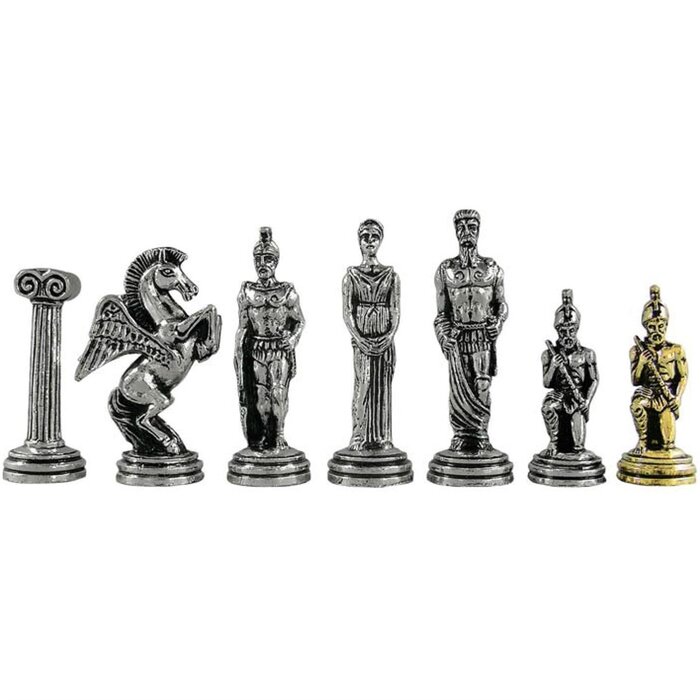 Helena Wood Art Handgemaakte Houten 3D schaakbord - Metalen Schaakstukken - Schaakspel - Schaakset - Schaken - Chess