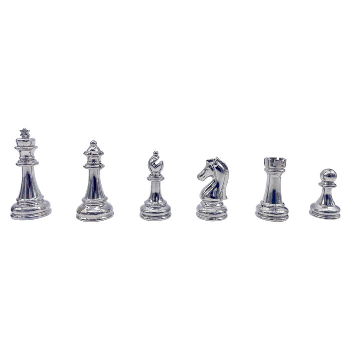 Helena Wood Art Handgemaakte houten schaakbord met opbergsysteem - Metalen Schaakstukken - Luxe uitgave - Schaakspel - Schaakset - Schaken - Chess - 38,5 x 38,5 cm