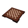 Handgemaakte houten schaakbord - Metalen Schaakstukken - Luxe uitgave - Schaakspel - Schaakset - Schaken - Chess - 38,5 x 38,5 cm