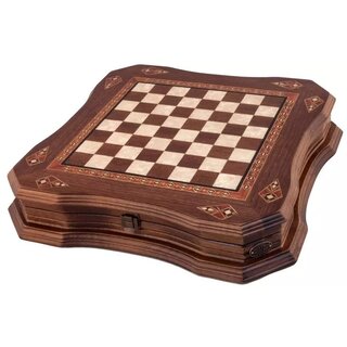 Helena Wood Art Handgemaakte houten schaakbord met opbergsysteem