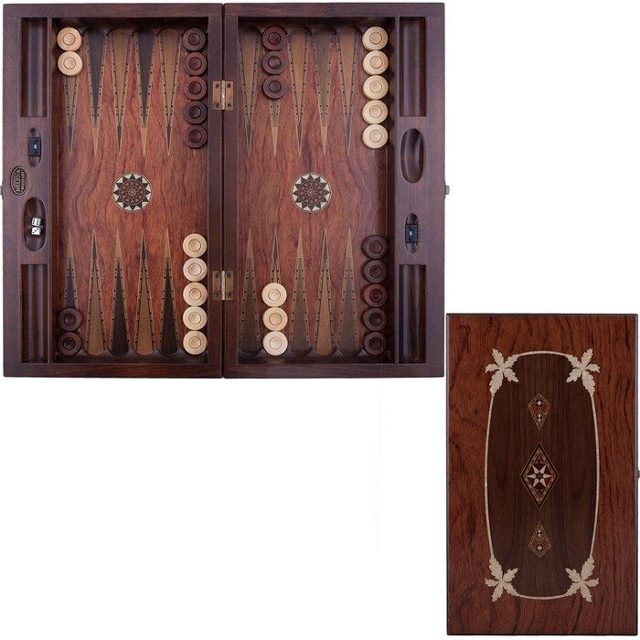 Helena Wood Art Asya - Mazel/Rozenhout - Handgemaakte Backgammon Set
