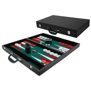 HOT Games Backgammon koffer - Zwart/Groen