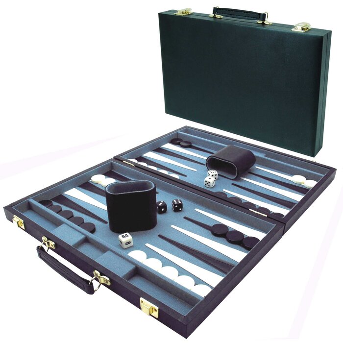 HOT Games Backgammon koffer - Zwart - 46 cm