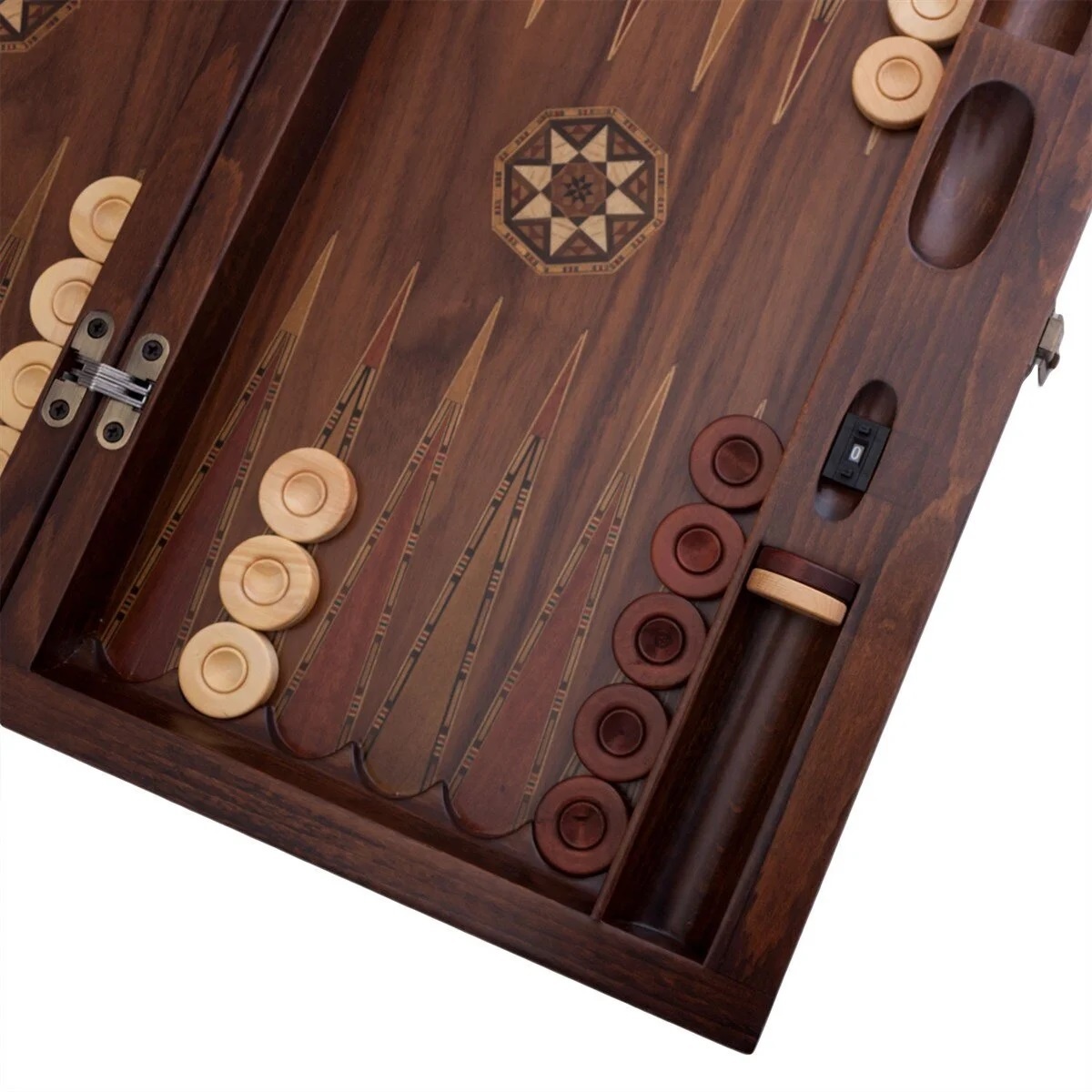 Helena Wood Art Backgammon - Tavla - Handgemaakt - Hout - Luxe uitgave - 52 x 30 x 7 cm