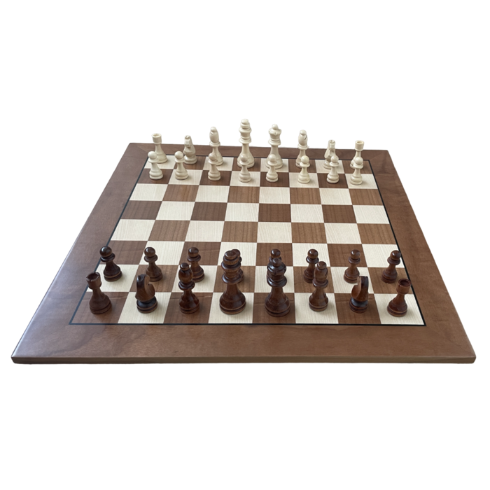 Helena Wood Art Schaakbord met houten schaakstukken - Schaakspel - Schaakset - Schaken - Chess - 44 x 44 cm