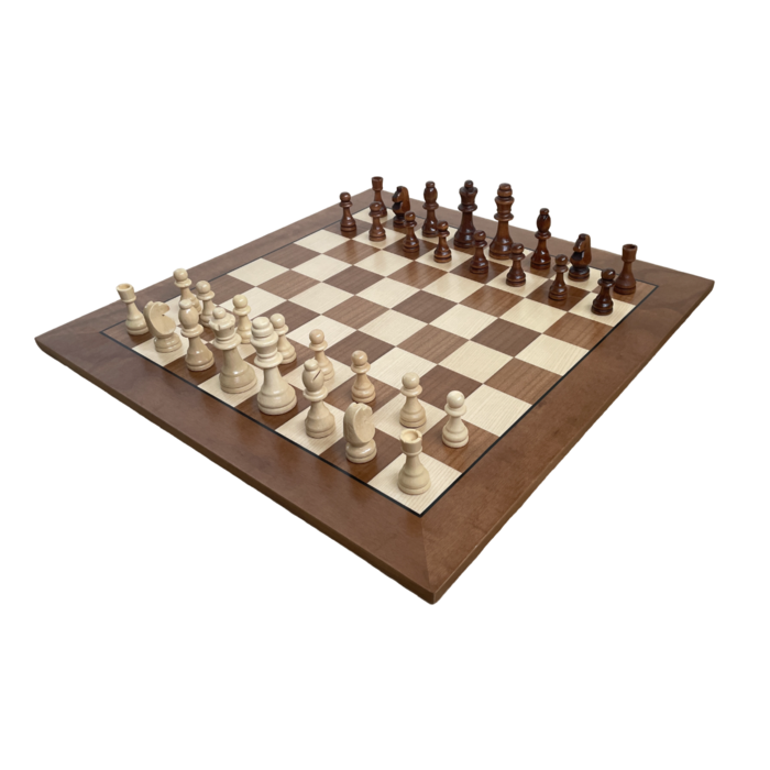 Helena Wood Art Schaakbord met houten schaakstukken - Schaakspel - Schaakset - Schaken - Chess - 44 x 44 cm