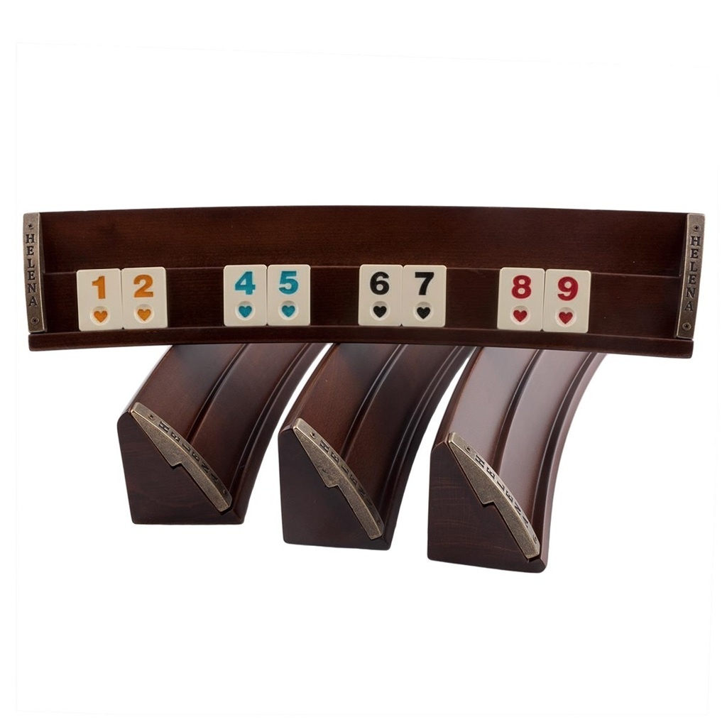 Helena Wood Art Handgemaakte Ovale Rummy Speelset - Okey - Luxe uitgave - Inclusief Tas - Rummi