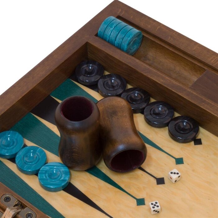 Helena Wood Art Backgammon Speelset van Hoge Kwaliteit - Tavla - Toernooi uitgave - TricTrac - 51 x 31,5 cm