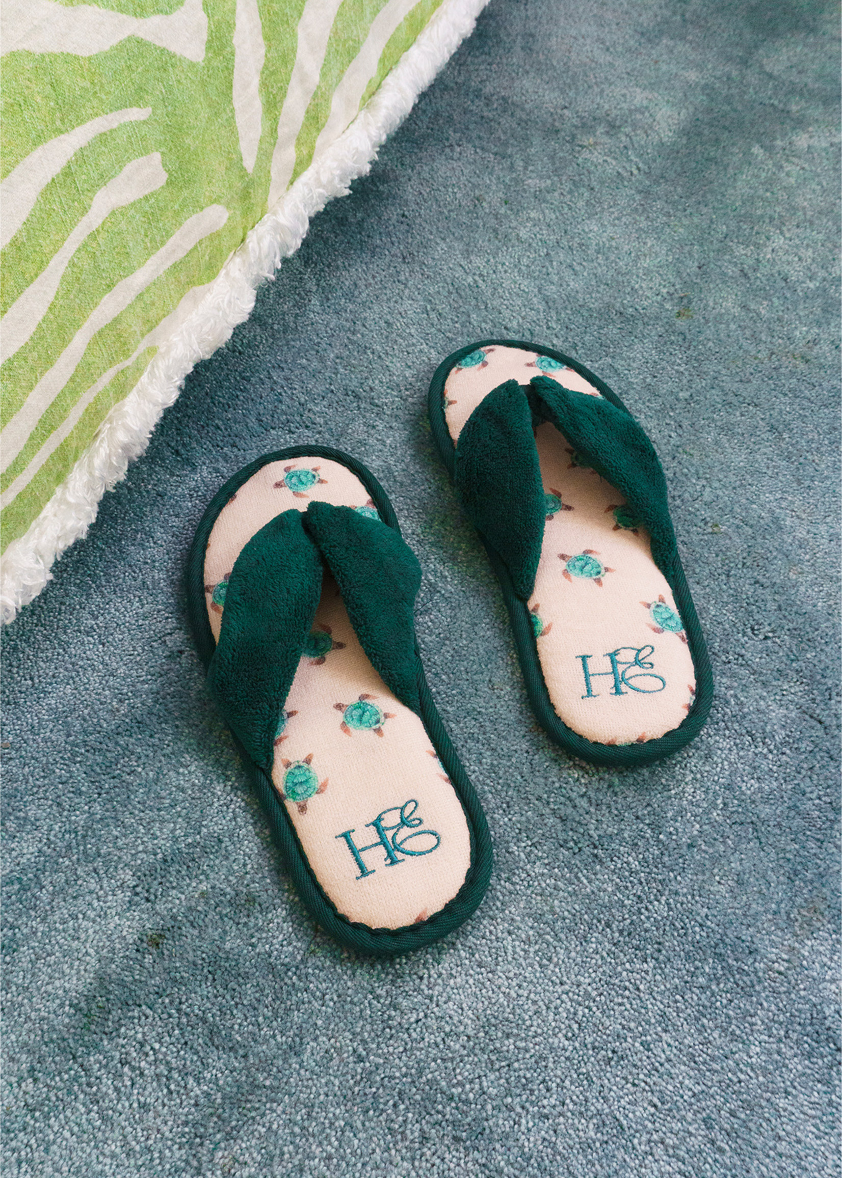 Esther's Esther's badjas & slippers met patroon van schildpadjes