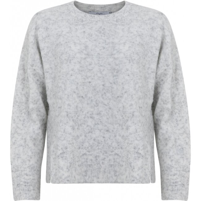 HEART ALPACA SWEATER LIGHT GREY