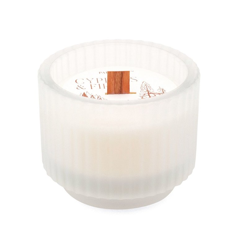 PADDYWAX CYPRESS & FIR - Frosted Glass Candle + Crackling Wood Wick