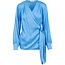 BLOUSE WITH WRAP EFFECT – Blue