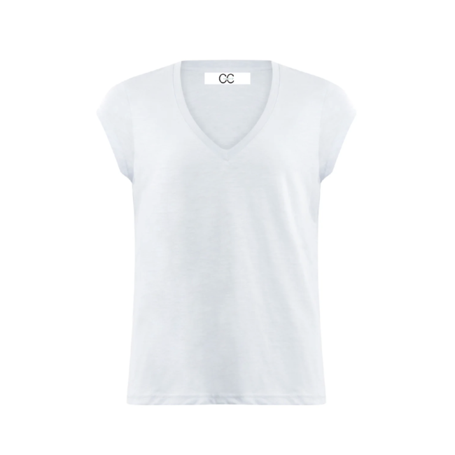 HEART BASIC V-NECK T-SHIRT – White