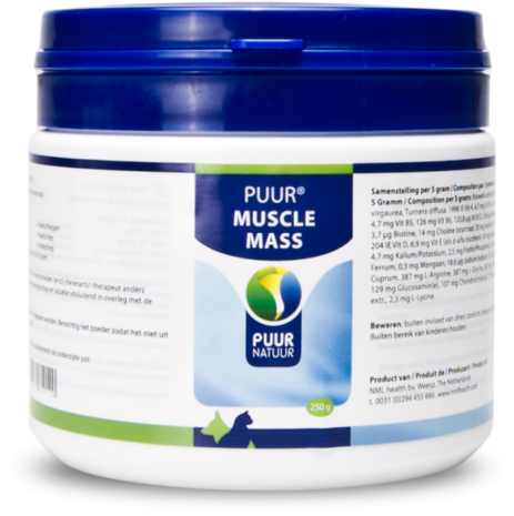 PUUR Puur Muscle Mass/Spieropbouw H+K - 250 gram PUUR Puur Muscle Mass/Spieropbouw H+K - 250 gram