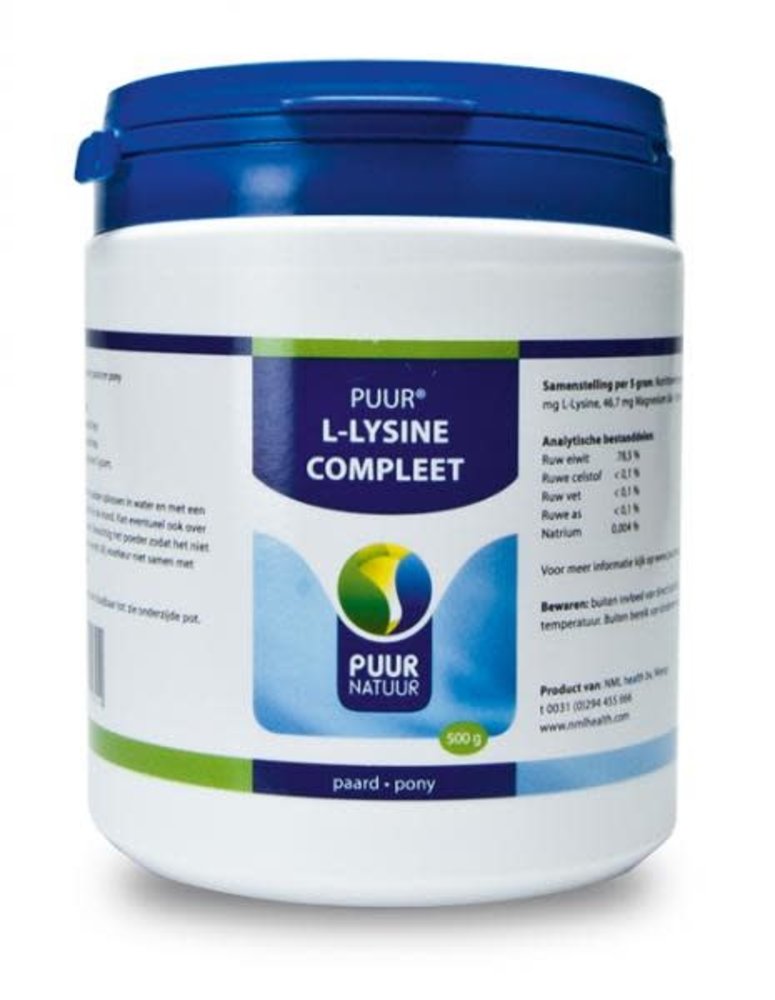 PUUR Puur L-Lysine Compleet P+P - 500 gram PUUR Puur L-Lysine Compleet P+P - 500 gram