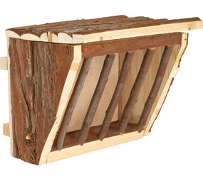 Trixie Trixie Houten Hooiruif Schorshout Hangmodel - 20x15x17 cm Trixie Trixie Houten Hooiruif Schorshout Hangmodel - 20x15x17 cm