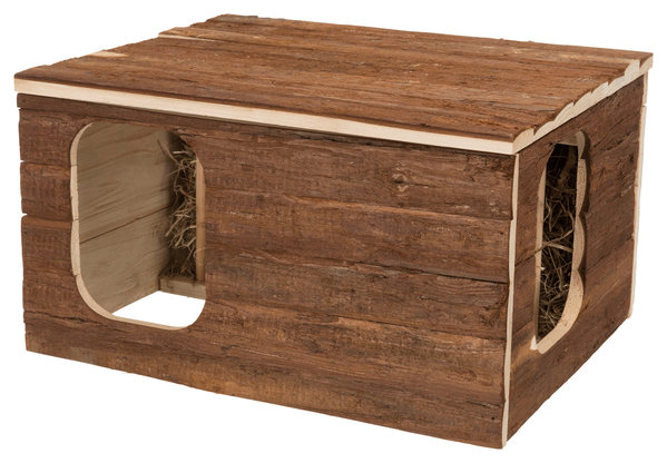 Trixie Trixie Houten Huis Hilke met Ruif Schorshout - 40x23x32 cm Trixie Trixie Houten Huis Hilke met Ruif Schorshout - 40x23x32 cm