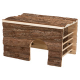 Trixie Trixie Houten Huis Ila met Ruif Schorshout - 40x25x29 cm Trixie Trixie Houten Huis Ila met Ruif Schorshout - 40x25x29 cm