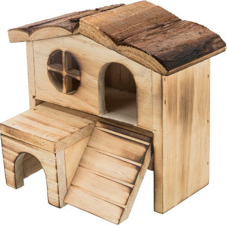 Trixie Trixie Houten Huis Kasja Gevlamd - 18x16x12 cm Trixie Trixie Houten Huis Kasja Gevlamd - 18x16x12 cm