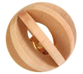 Trixie Trixie Houten Lamellenbal met belletje - 6 cm Trixie Trixie Houten Lamellenbal met belletje - 6 cm