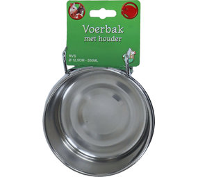 Gebr. de Boon Boon RVS voerbak met houder Gebr. de Boon Boon RVS voerbak met houder