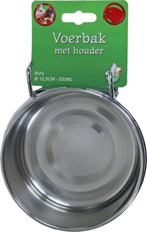 Gebr. de Boon Boon RVS voerbak met houder Gebr. de Boon Boon RVS voerbak met houder