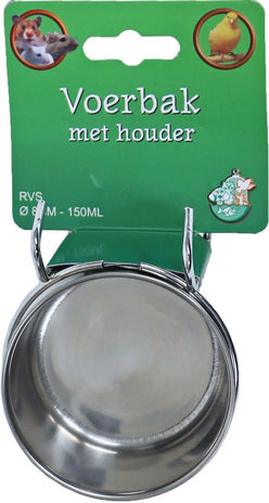 Gebr. de Boon Boon RVS voerbak met houder Gebr. de Boon Boon RVS voerbak met houder