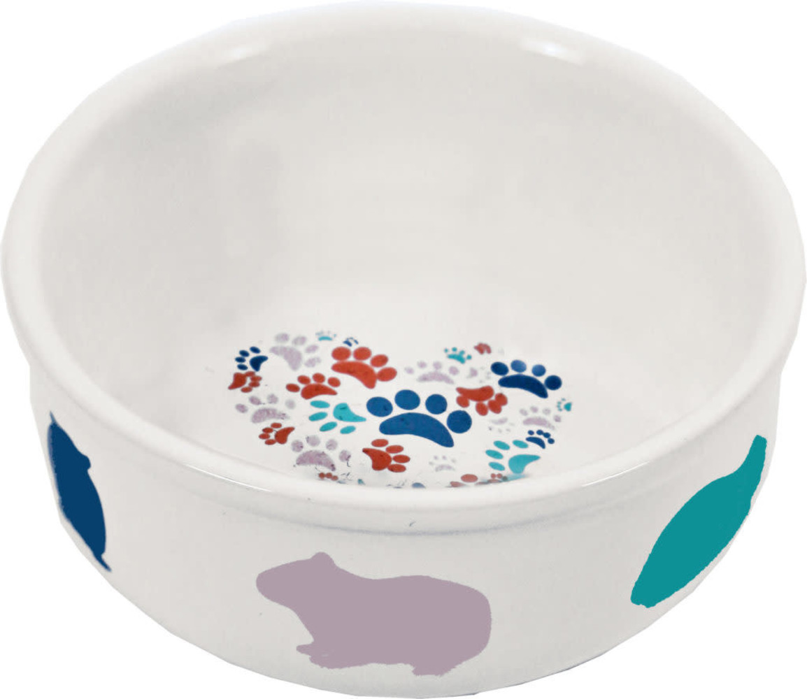 Gebr. de Boon Stenen Cavia Voerbak - ø 11 cm - Wit met Pastel Print Gebr. de Boon Stenen Cavia Voerbak - ø 11 cm - Wit met Pastel Print