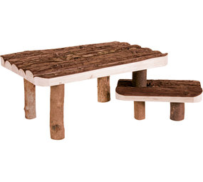 Trixie Trixie Houten Ligplaats en Afdak met Opstapje Schorshout - 37x17x28 cm Trixie Trixie Houten Ligplaats en Afdak met Opstapje Schorshout - 37x17x28 cm